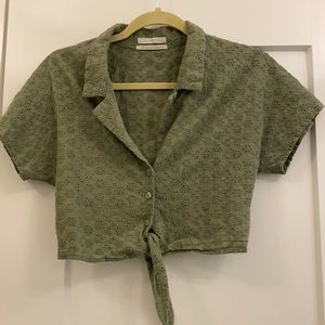 Urban Outfitters cropped olive top